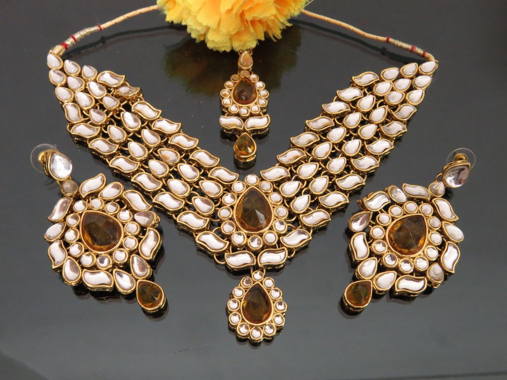 Wholesale Artificial Jewellery - Kundan necklace set online shopping