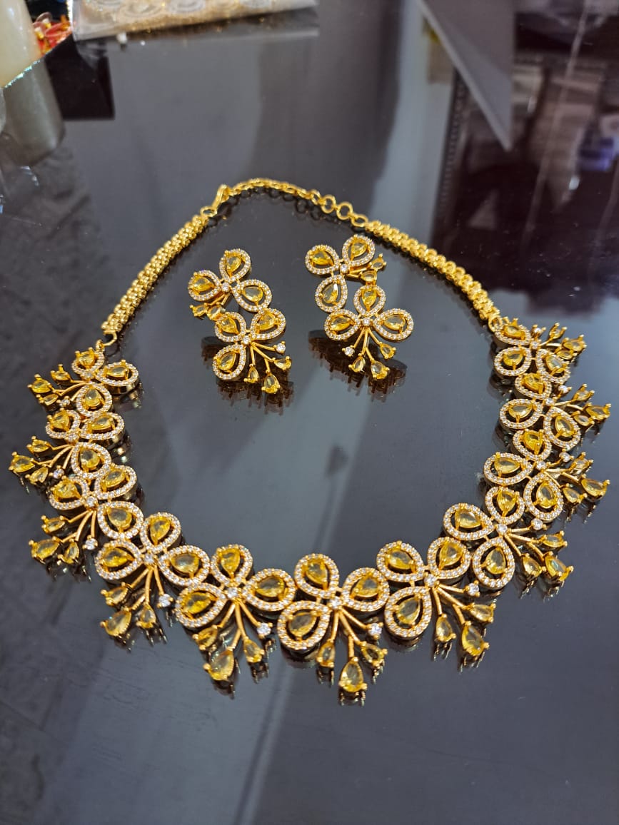 Drop stone Big Ad Necklace set made in India