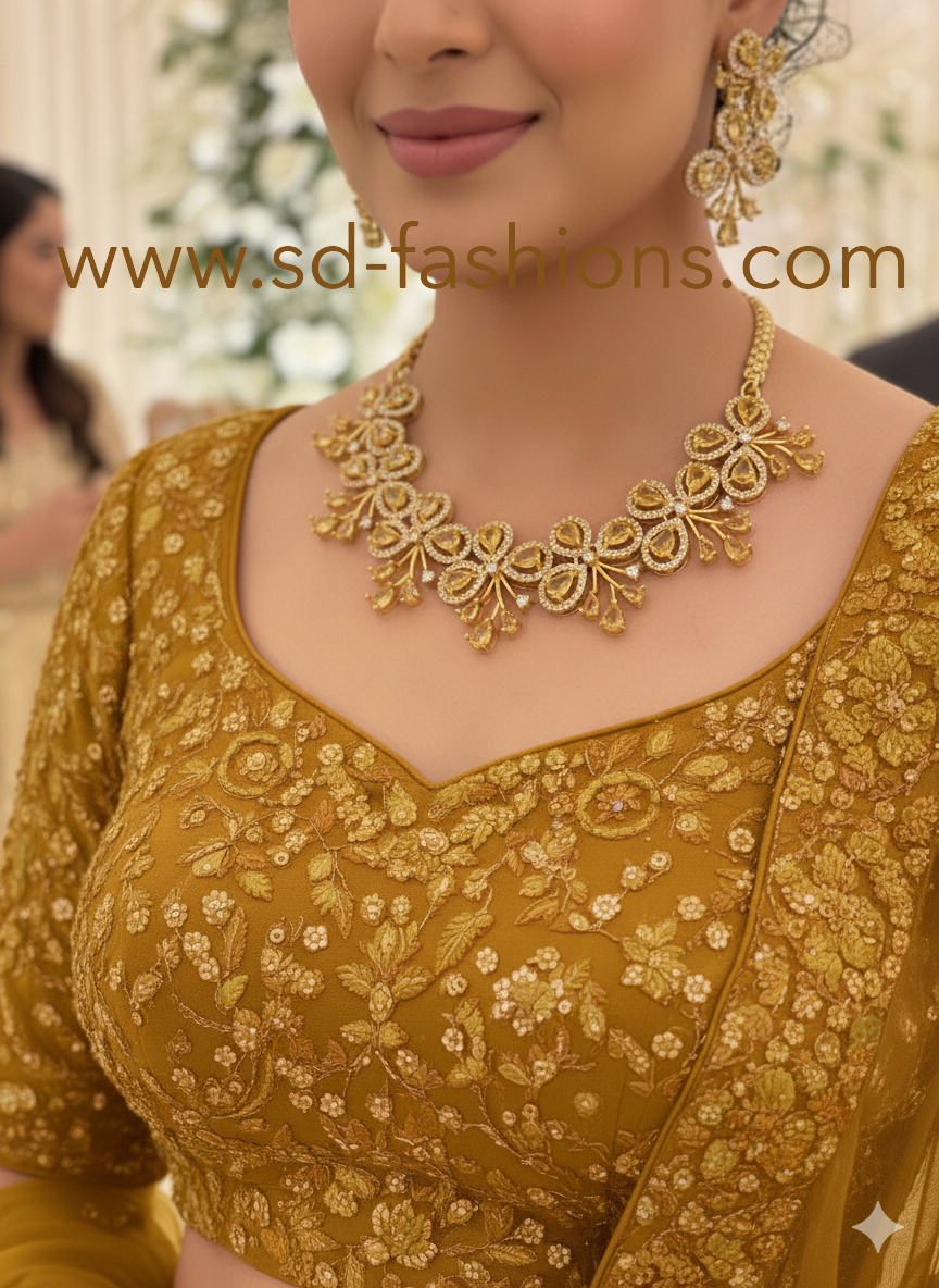 american diamond necklace for wedding